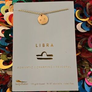 Gold Libra Zodiac Necklace